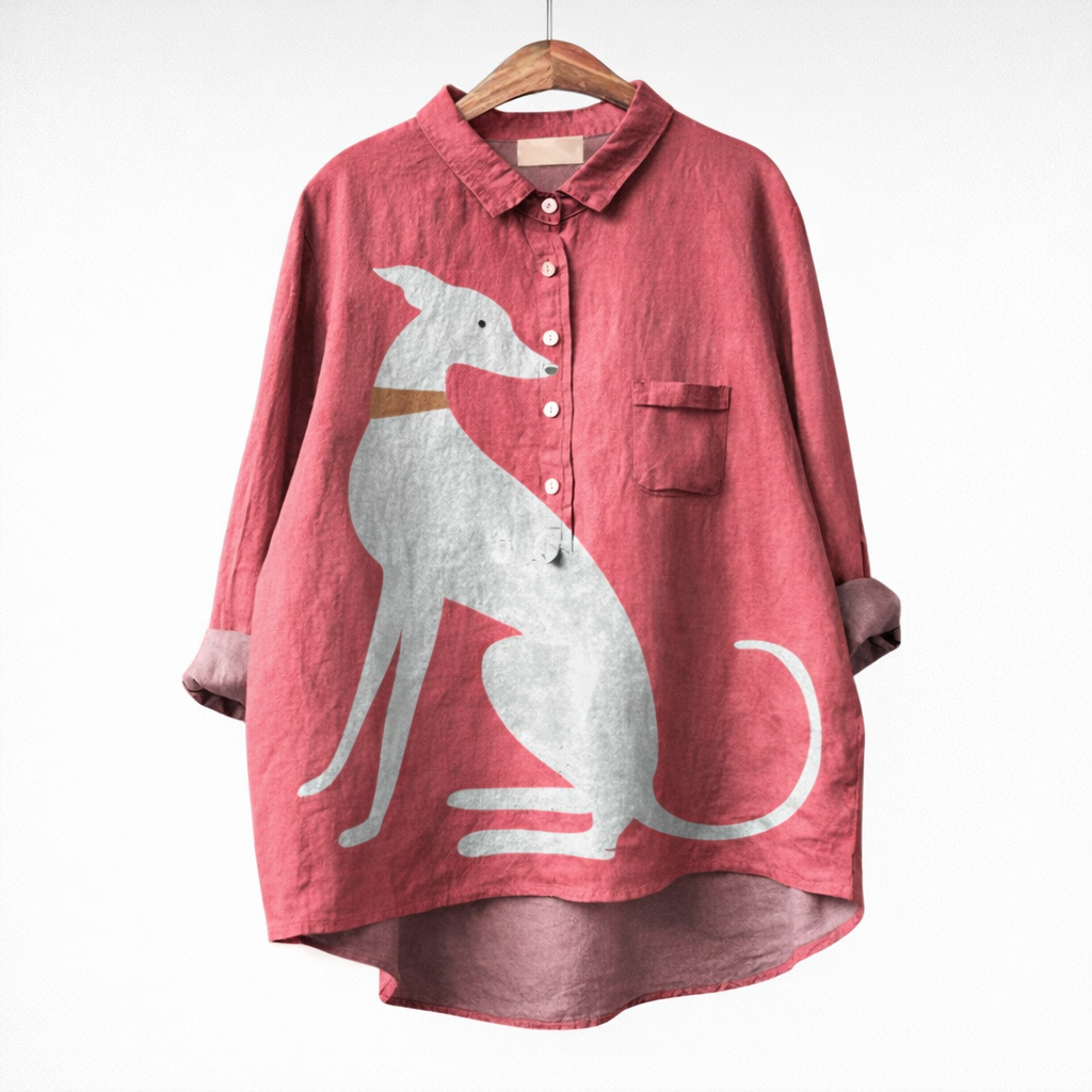 DELACROIX | Blouse Élégante à Motif Canin (1+1 GRATUIT)
